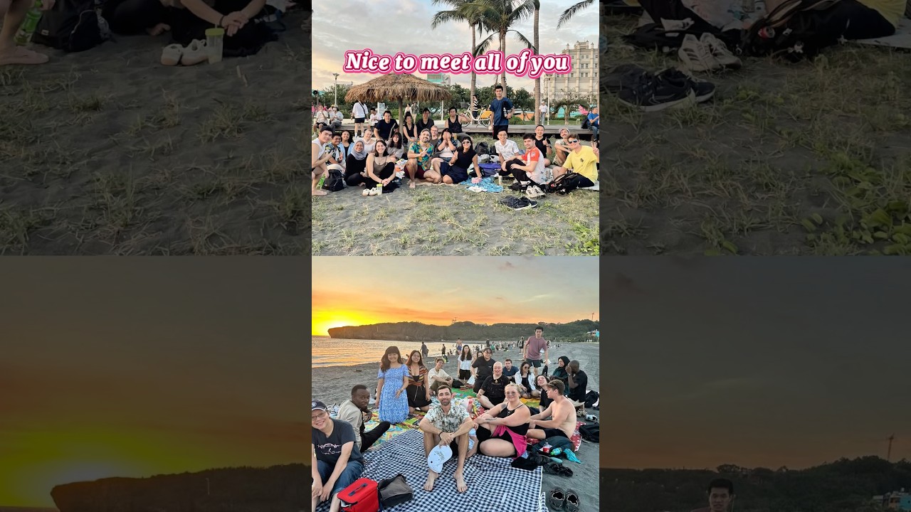 BEACH PICNIC WITH FOREIGN FRIENDS #beach #friends #youtubeshorts