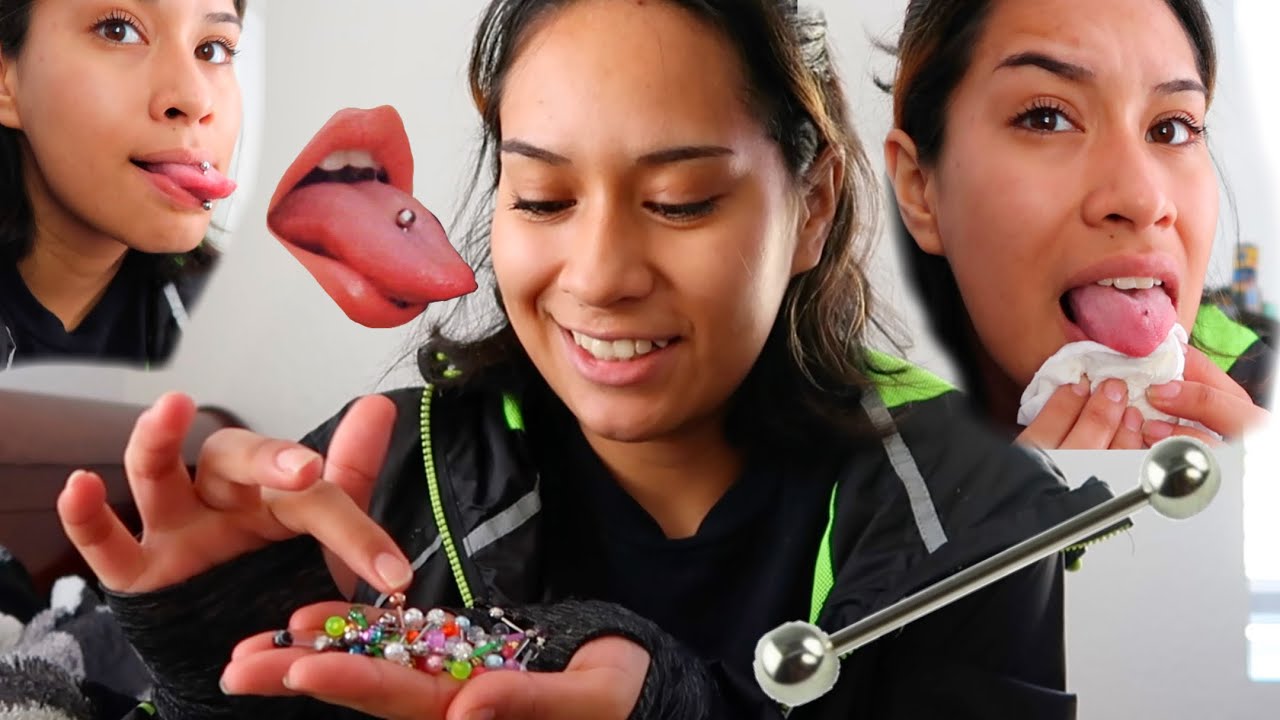 tongue piercing collection / repiercing my TONGUE AGAIN