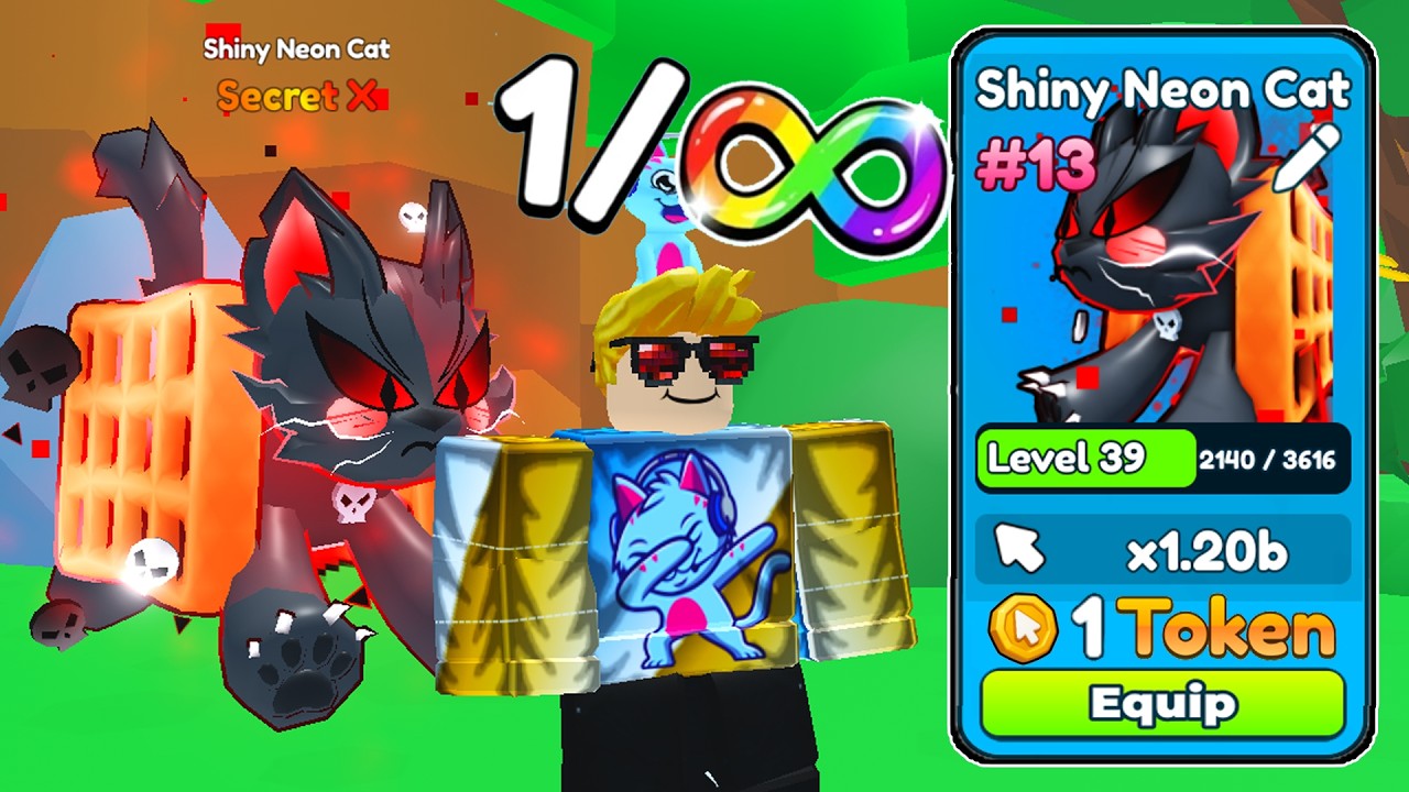 ONE TOKEN TRADE FOR THE RAREST PET in Tap Simulator (Shiny Neon Cat)
