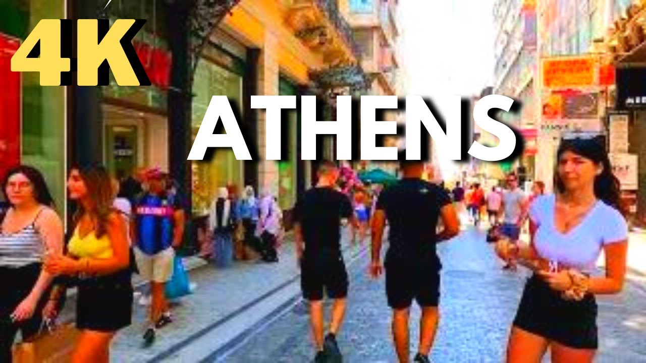 Walking in Athens, Greece 🇬🇷:  Syntagma Square -- Ernou Street --  Monastiraki Square, 4K
