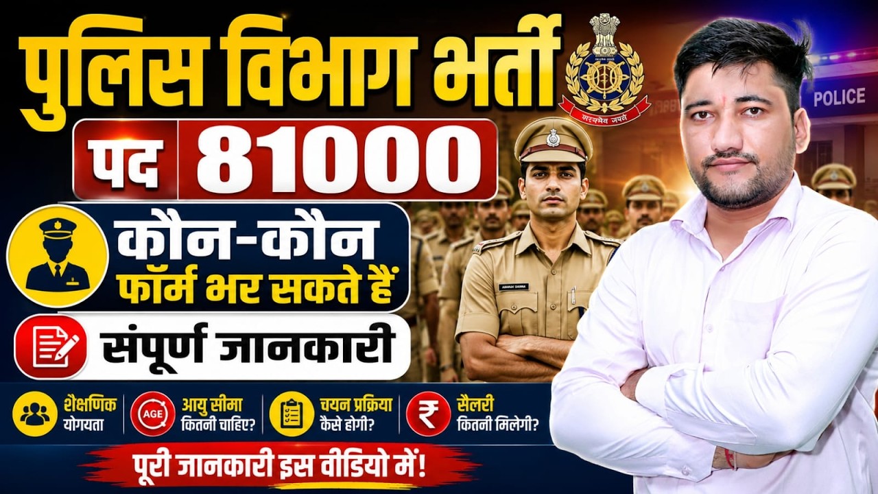 Police Department Recruitment 2026 | Major Recruitment for 81,000 Posts | Who can fill the form? Qualifications, Age Limit