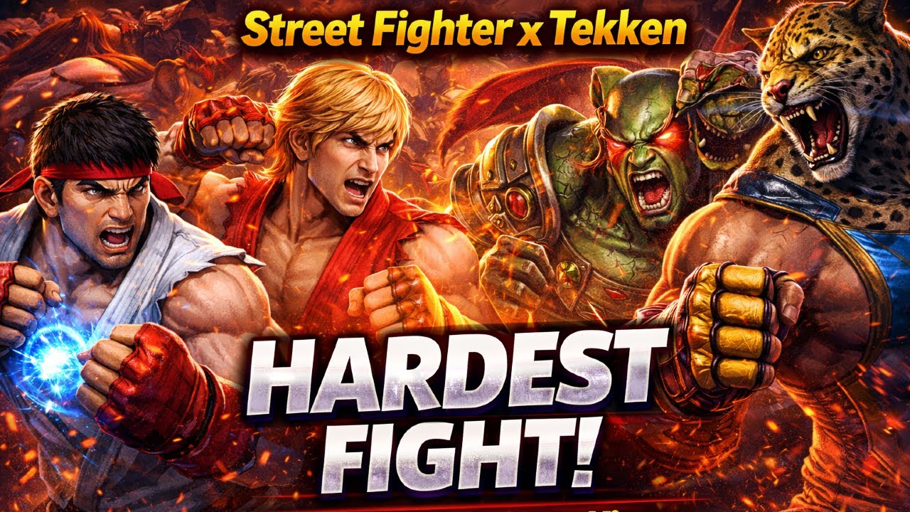 Street Fighter x Tekken’s HARDEST Fight! Ryu & Ken vs Ogre & King