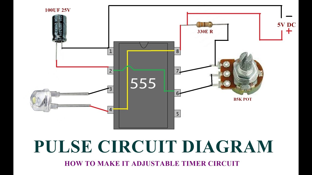 How to Make Pulse Timer Circuit { IC555 } | How to make an led flasher circuit with a 555 timer chip