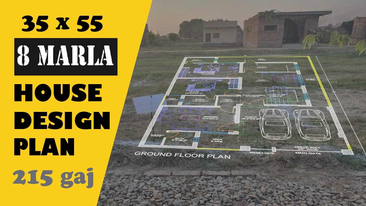 8 marla beautiful new house plan || 35 x 55 house plan idea with detail || 215 gaj house  -Plan#223