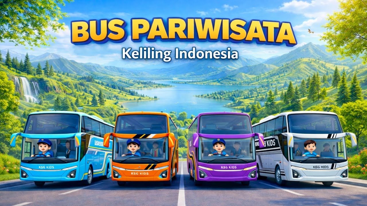 🎶 Bus Pariwisata Keliling Indonesia 🚍 | Lagu Anak Ceria & Edukatif