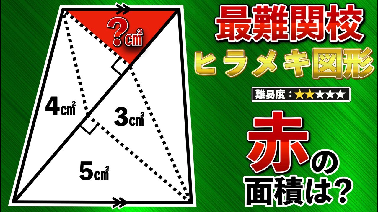 【小学生が解くヒラメキ図形】地頭を試す良問で頭をフル回転させよう【中学受験の算数】