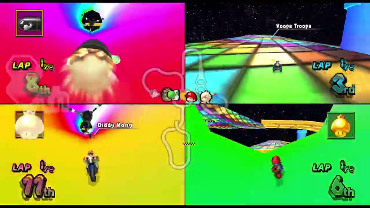 Mario Kart Wii Custom Tracks (History) ✦ 4 Players #011 (3 Tracks) 150cc