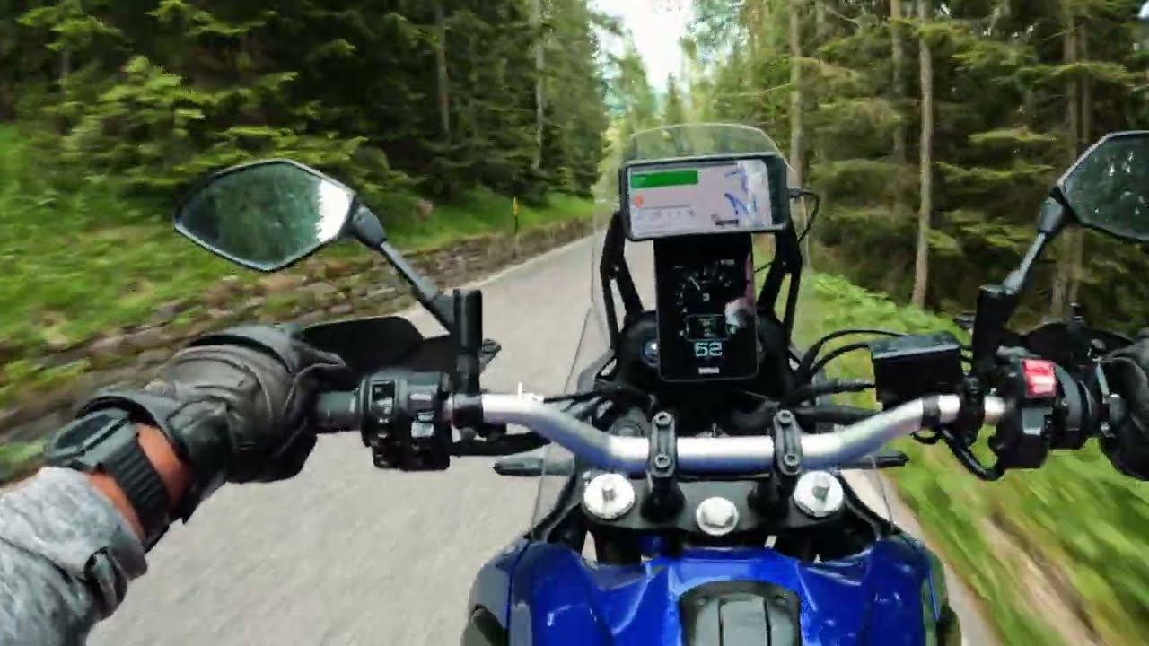 RAW aggressive ride on an empty road in the Western Alps. T7