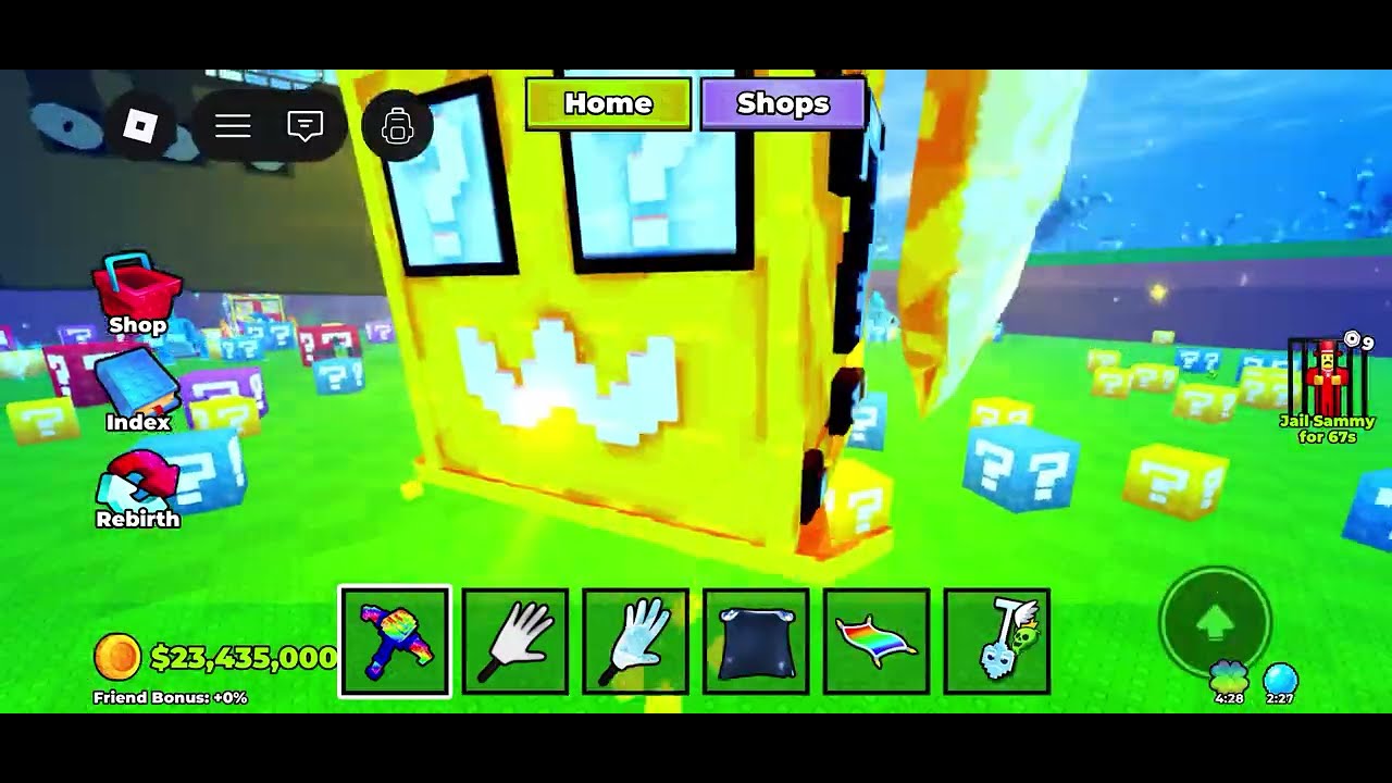 Admin abused in break a lucky block | Roblox 