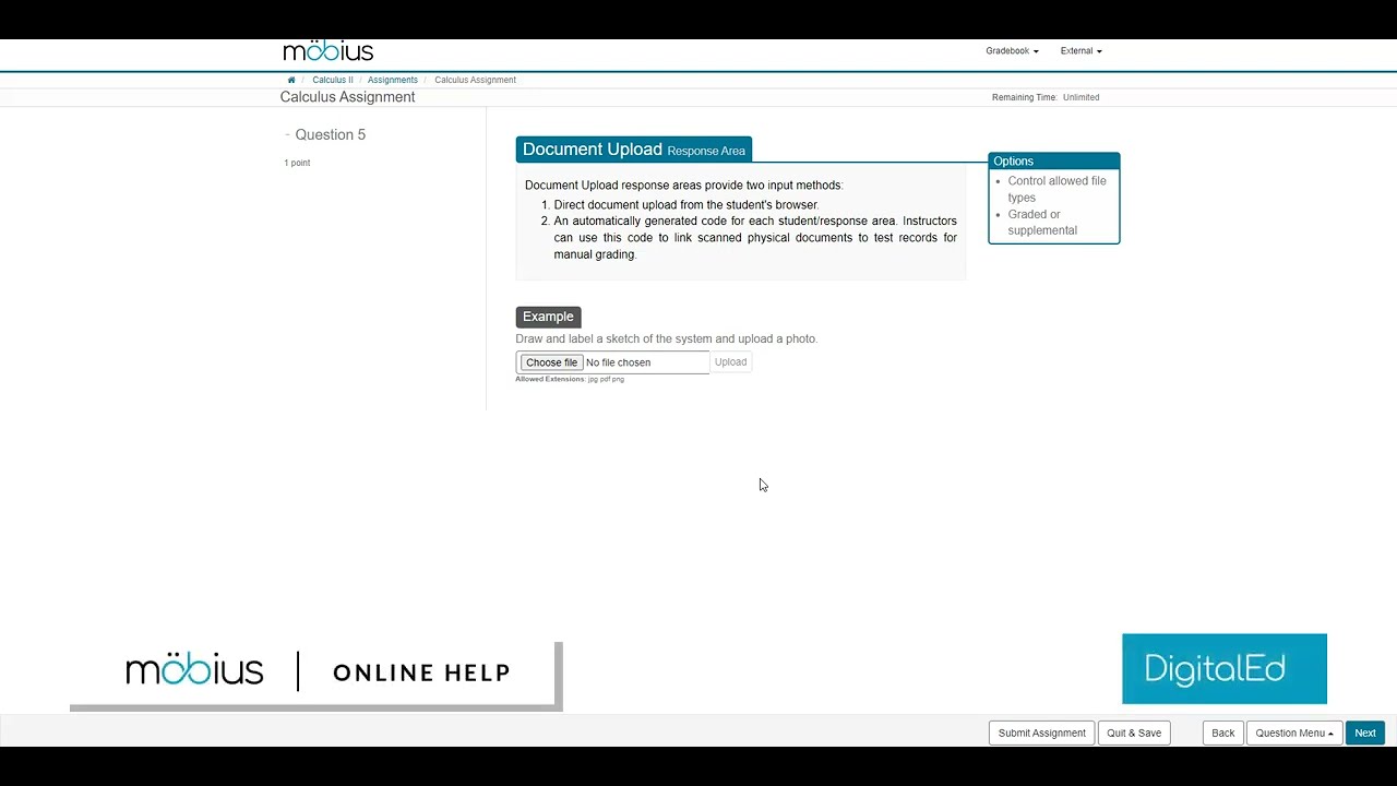 Submit an external document | Möbius Video Guides by DigitalEd