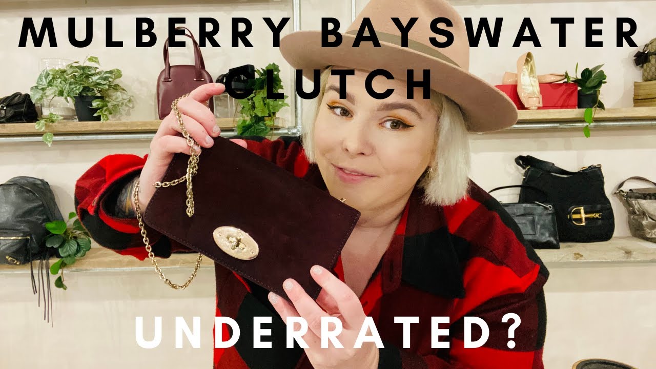 MULBERRY BAYSWATER CLUTCH SUEDE HANDBAG REVIEW | LUXURY HANDBAG REVIEW | LUXURY THRIFTING