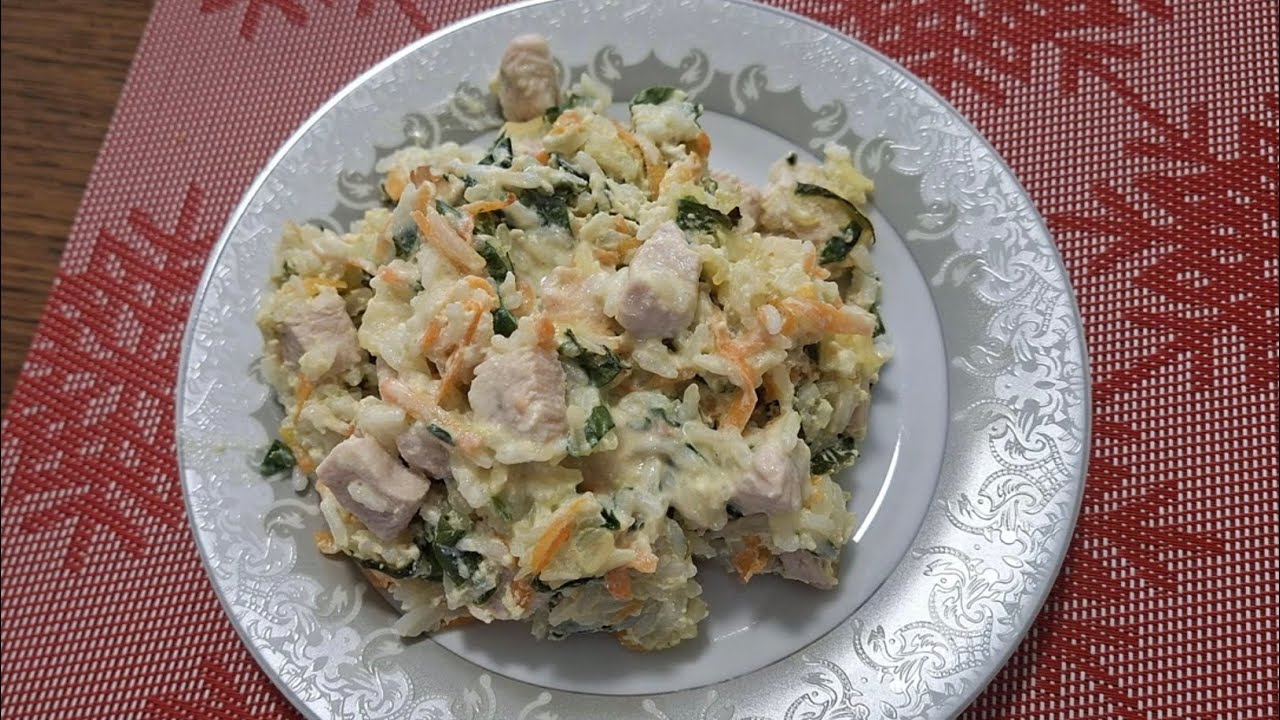 Puretina s rižom,  ricottom, mrkvom i špinatom, turkey with rice, ricotta, carrots and spinach