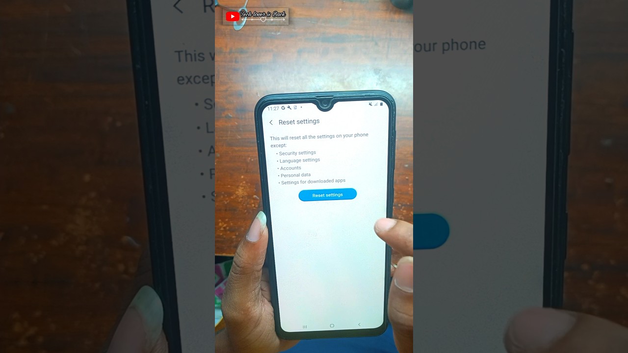 Reset all setting to their defaults in samsung galaxy m31