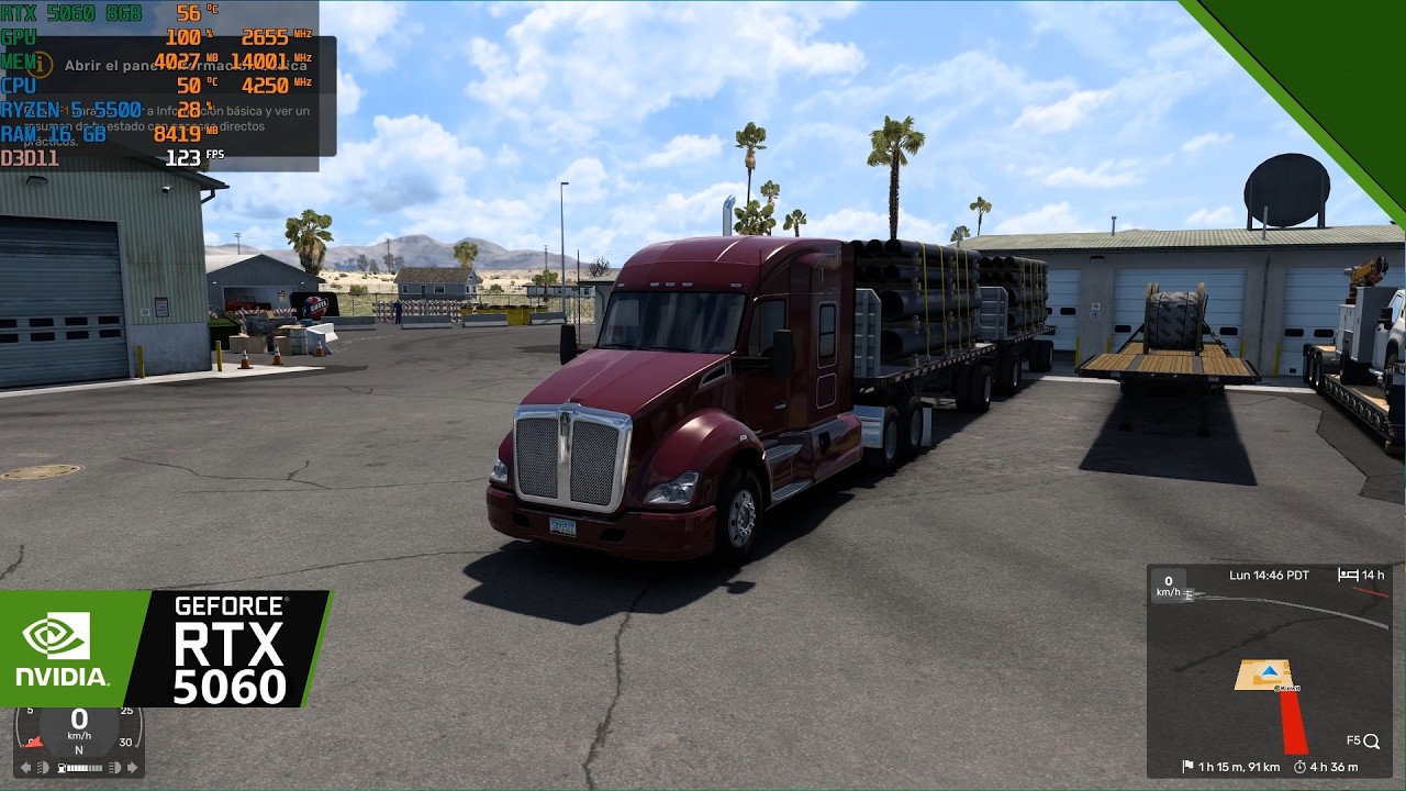 🚛 American Truck Simulator en RTX 5060 + Ryzen 5 5500 | ¿Cómo rinde esta PC gamer de gama media?