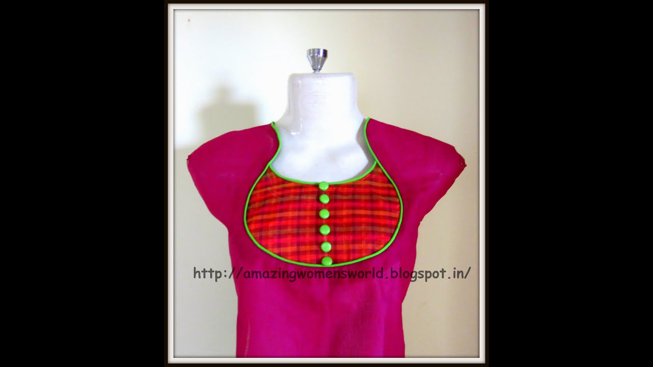 Latest Pot Neck Design with Piping on Churidar / Kurti - Very Easy Cutting and Stitching