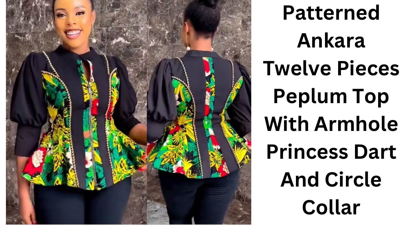 How To Make A Twelve Pieces Bustier Top With Armhole Princess Dart, Puff Sleeve And Circle Collar