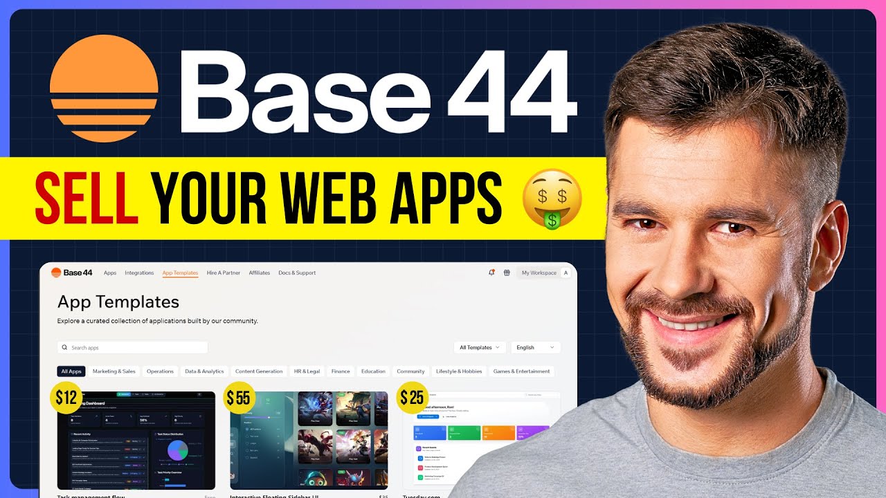 Как продавать шаблоны веб-приложений на торговой площадке Base44 (быстро и просто)