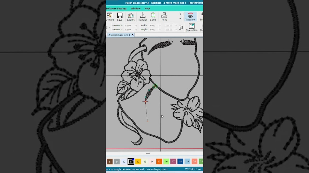 Creating texture on hatch 3 #digitization #digitize #embroidery #digitizer #embroiderydesign 