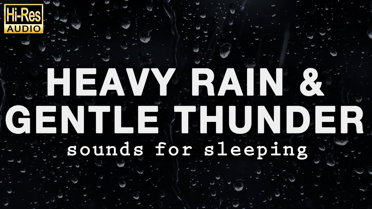 HEAVY RAIN and GENTLE THUNDER Sounds for Sleeping (Black Screen)