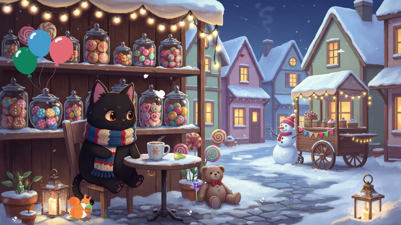 Cozy Cat Cafe Vibes ☕ Winter Lofi Beats to Study, Work 🐱 Winter Lofi Beats to Study
