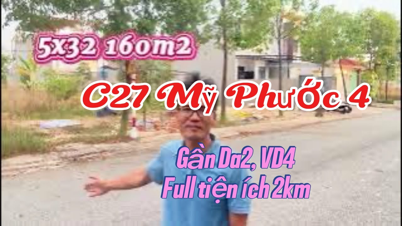 #myphuoc4 160m2 đường nhựa 16m, gần kcn, vd4,, ql13