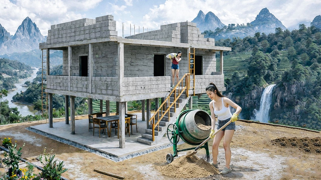 60 Days Solo Building a Strong Mountain House Wall – An Inspiring Journey of Grit and Determination