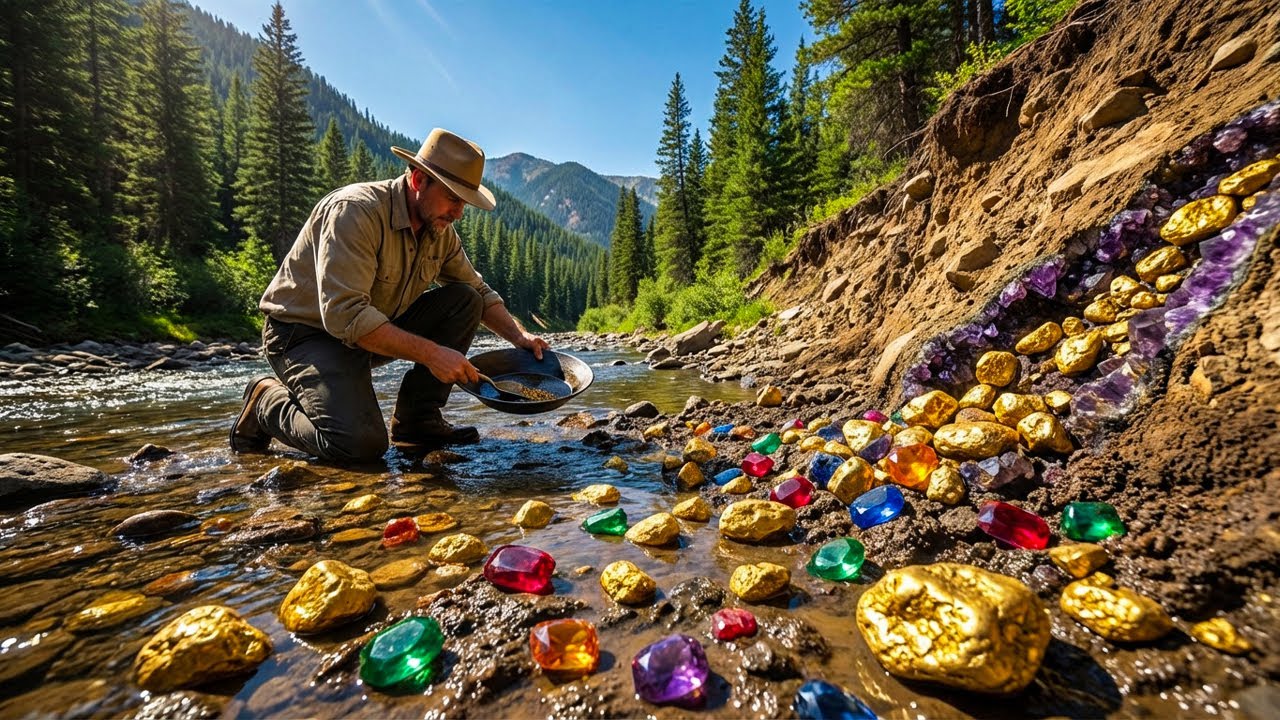 Unreal Treasure Find! Man Discovers River Filled With Gold Nuggets & Rare Gems.