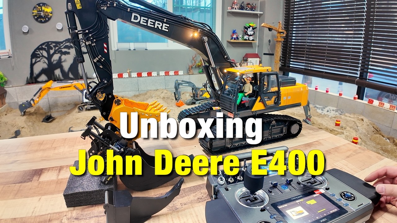 John Deere E400 unboxing гидравлический RC экскаватор 3 насоса 🚜 | RcAjae
