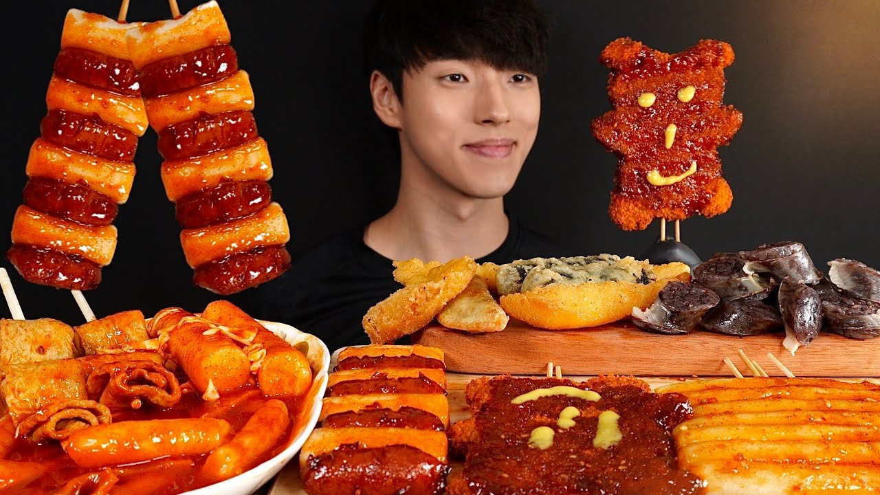 추억의 분식 먹방! 떡볶이 튀김 순대 떡꼬치 피카츄 돈까스 소떡소떡 KOREAN FOOD & TTEOKBOKKI MUKBANG ASMR EATING SOUNDS