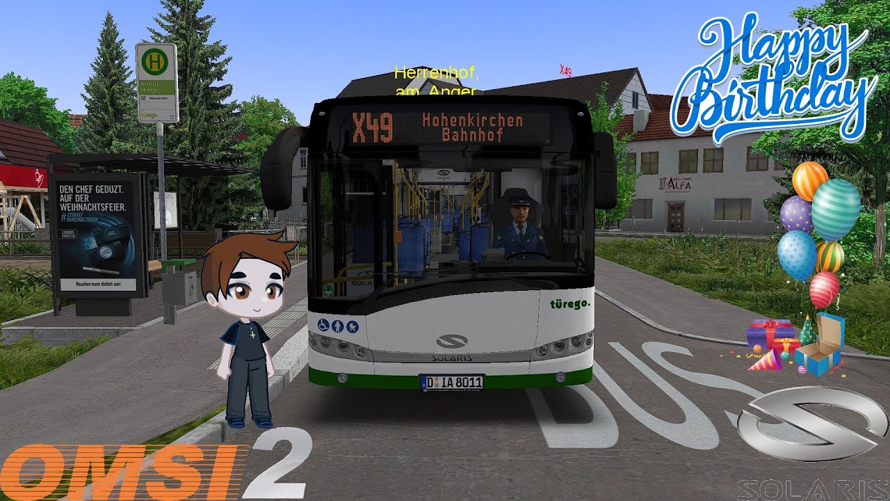 BIRTHDAY SPECIAL!!! Omsi 2 - Hohenkirchen V2.0 - Line X49 - Solaris Urbino 18 III