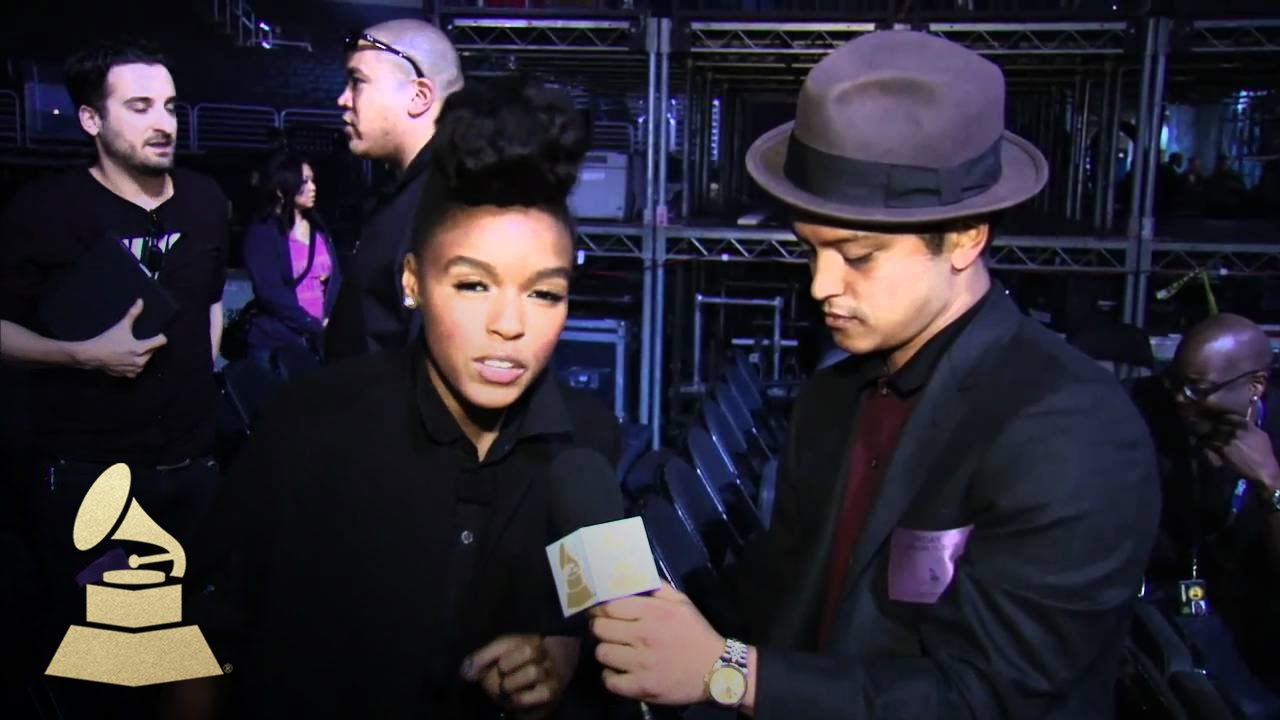 Bruno Mars Interviews Janelle Rehearsal Backstage at GRAMMY Rehearsals | GRAMMYs