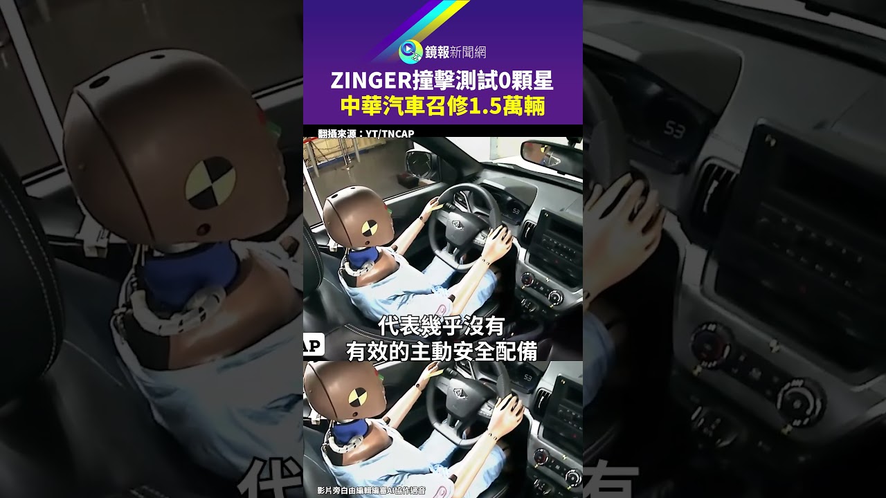 ZINGER撞擊測試0顆星　中華汽車召修1.5萬輛｜鏡報