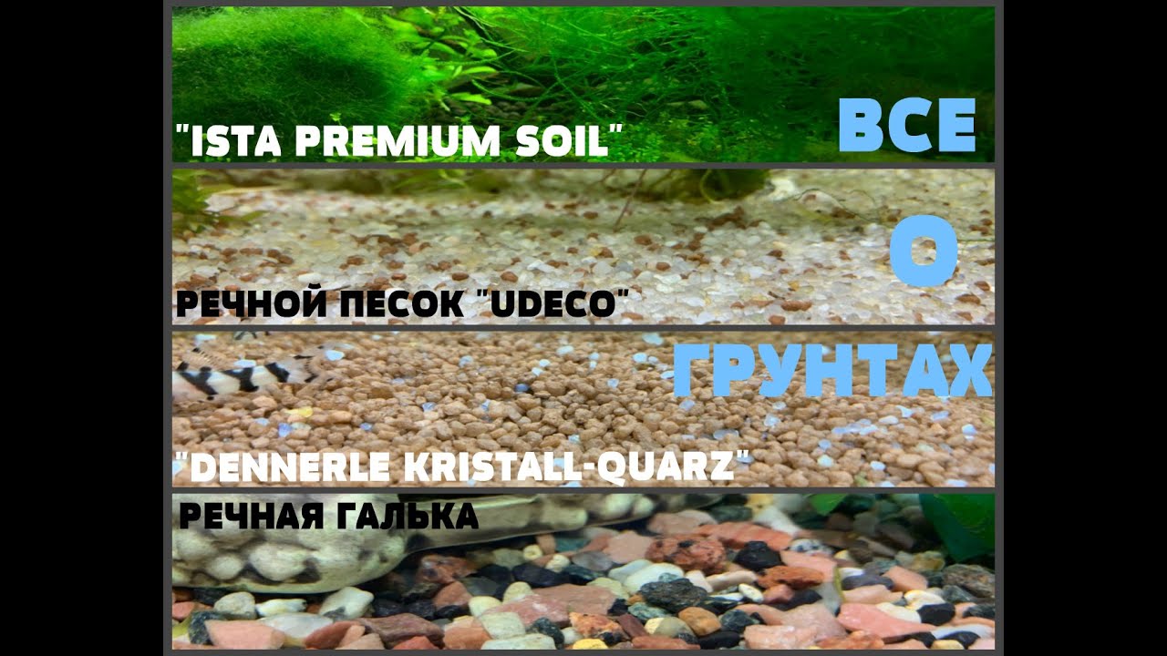 ПЛЮСЫ И МИНУСЫ ГРУНТОВ: ISTA PREMIUM SOIL, DENNERLE KRISTALL-QUARZ, РЕЧНАЯ ГАЛЬКА, UDECO l ЧТО ЛУЧШЕ