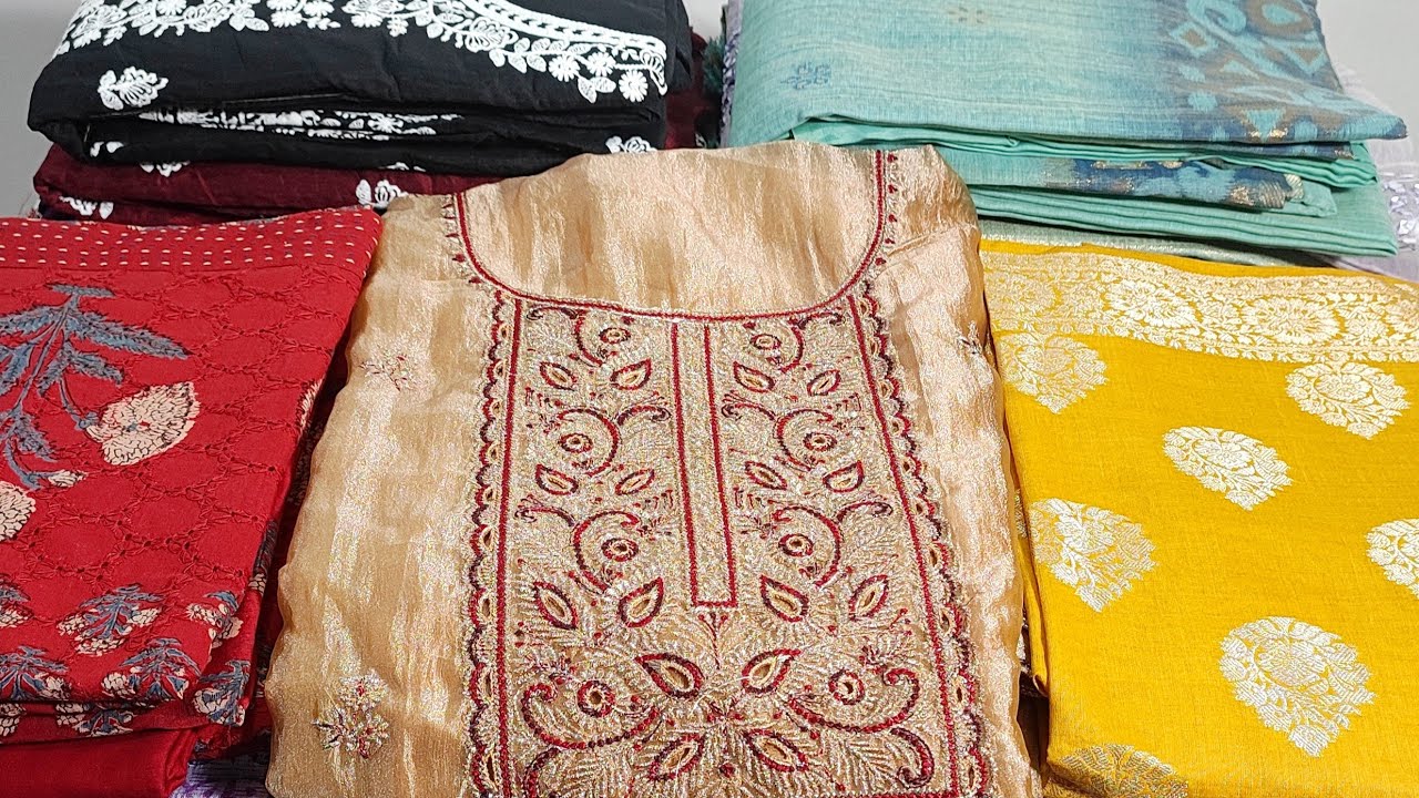 PURE COTTON WITH HANDBLOCK PRINTED CUTWORK AND PURE CHANDERI SILK DUPATTA|PURE MODAL MUSLIN SILK 