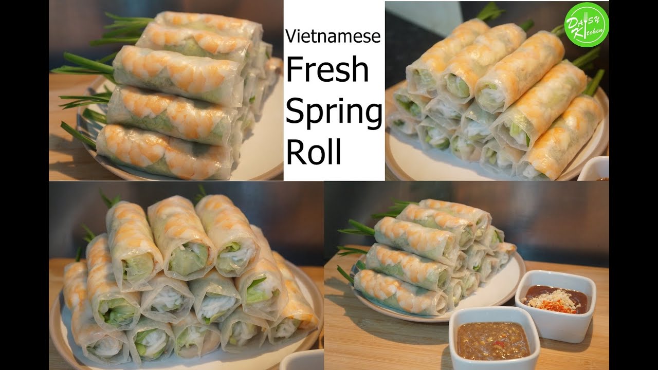 Cách làm Gỏi Cuốn Tôm Thịt & 2 loại Nước Chấm - Vietnamese Fresh Spring Roll, 2 Dipping Sauce Recipe