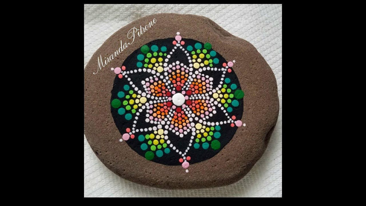 How to paint a DOT mandala - Spring Flower - dot art painting with Miranda