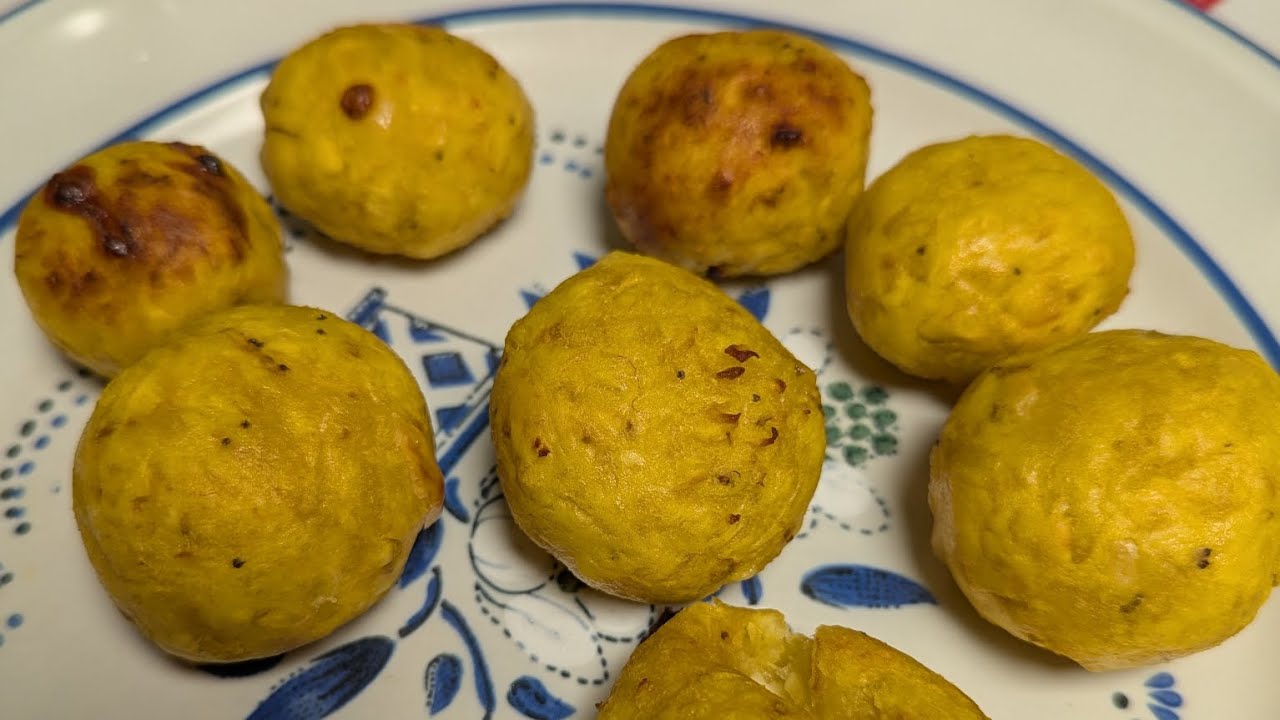 Bolitas de plátano con queso manchego en freidora de aire
