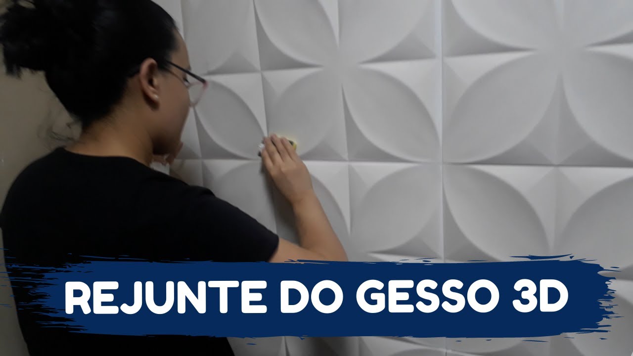 COMO REJUNTAR GESSO 3D -  REJUNTE EMENDA DA PLAQUINHA GESSO 3D DICAS AULA 03