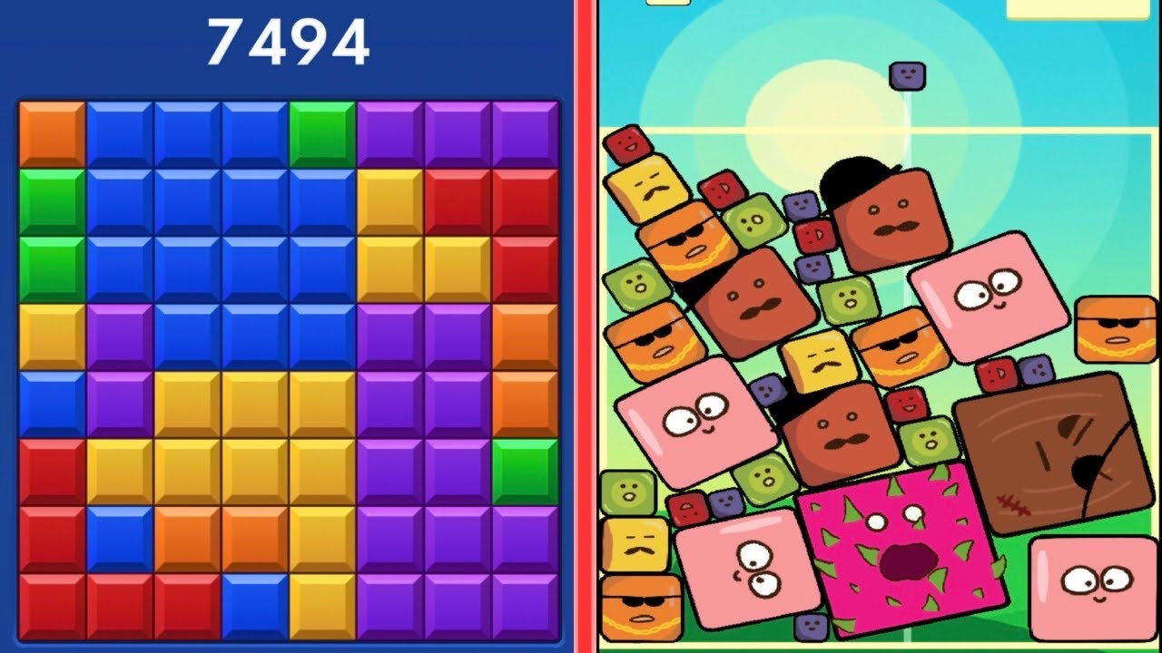  🧩 Block Blast Puzzle VS 🍉 Square Watermelon – Puzzle Gameplay Showdown! 🎮