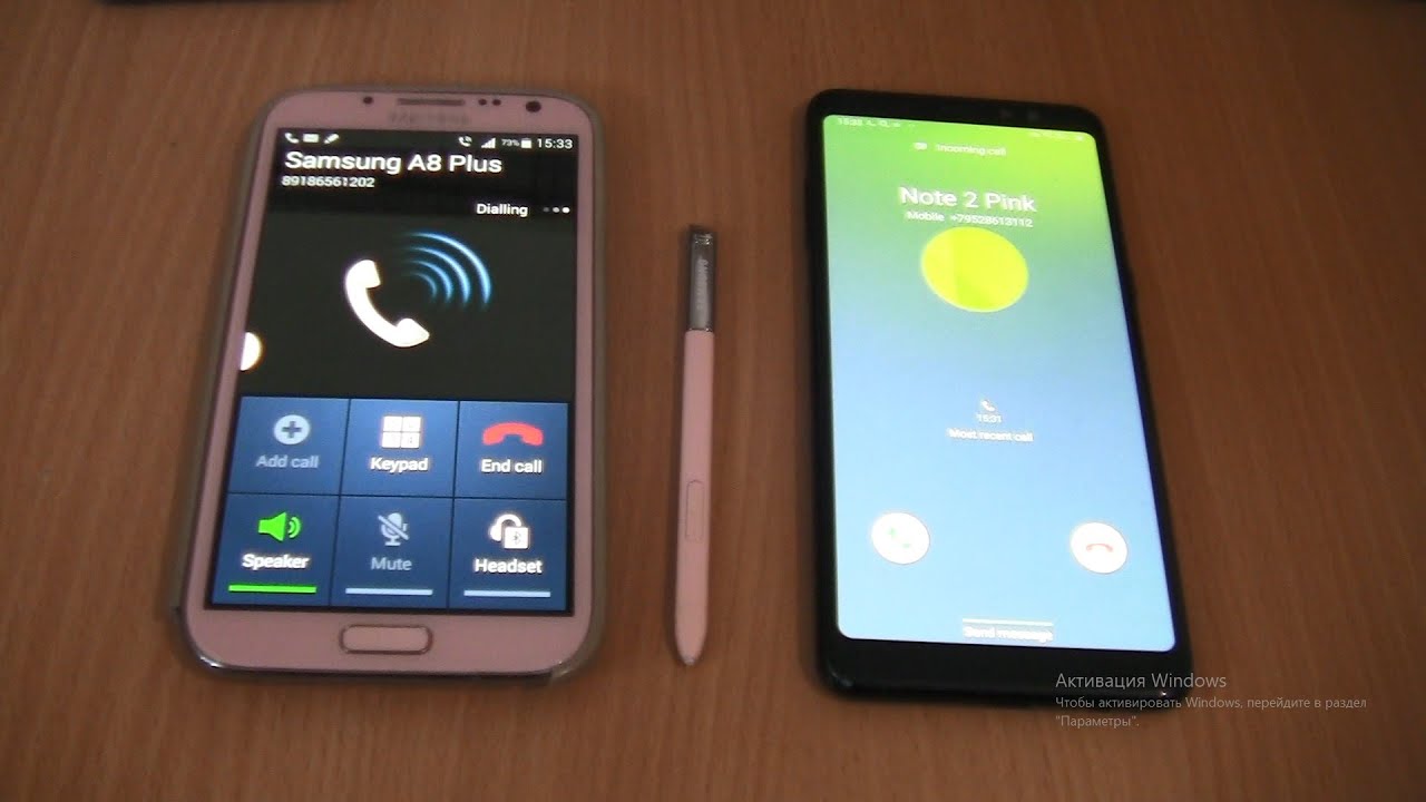 Over the Horizon Incoming call&Outgoing call at the Same Samsung Galaxy Note 2 Pink+A8 Plus