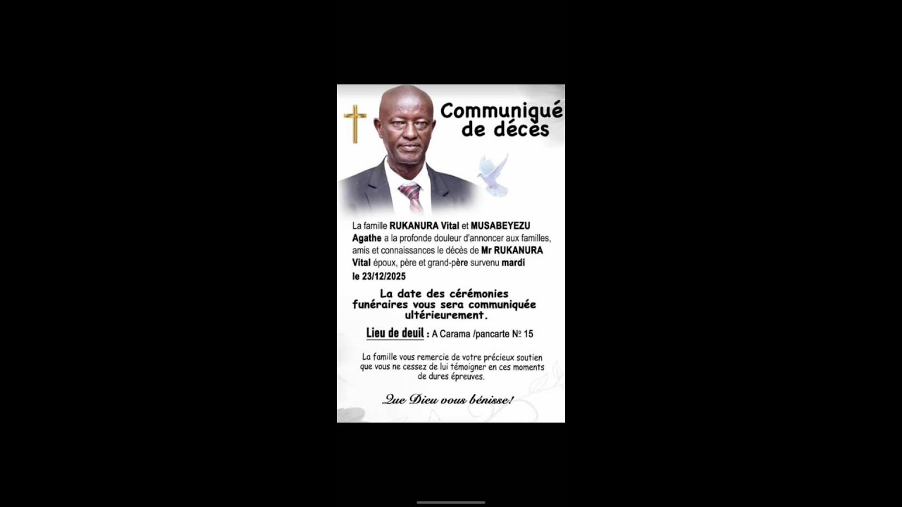 CEREMONIE DE FUNERAIRE DE Mr RUKANURA VITAL
