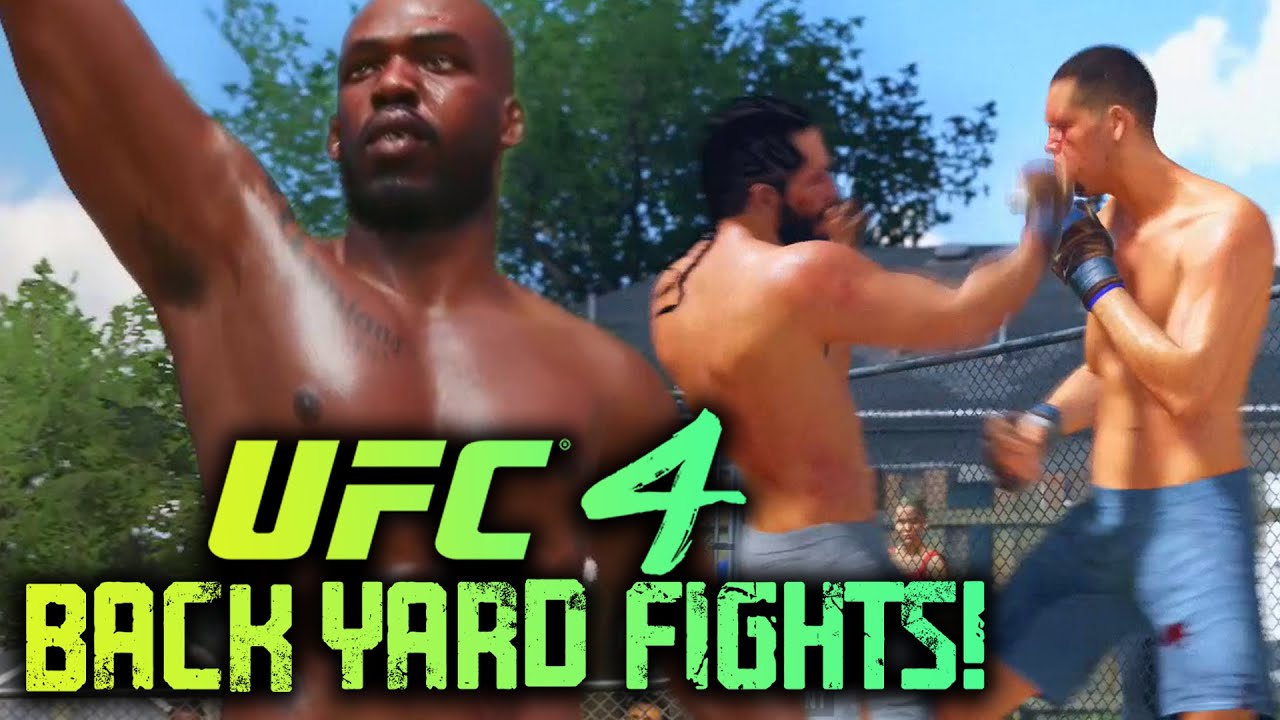 UFC 4 Back Yard Fight Gameplay! Jon Jones vs. DC - Jorge Masvidal vs. Nate Diaz | EA UFC 4 Gameplay!