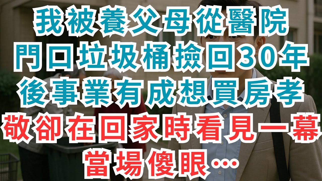 |深夜淺談|我是養父母在縣醫院門口垃圾桶裡撿回的棄嬰，30年後事業有成、年薪千萬，正打算買套房孝敬養父母，沒想到回家看到的一幕卻讓我當場傻眼…#情感故事 #人生感悟 #深夜淺讀 #孝順 #家庭故事