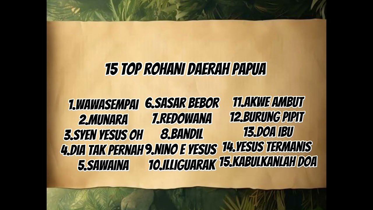 ALBUM TOP  ROHANI DAERAH PAPUA COVER VERSION 2026