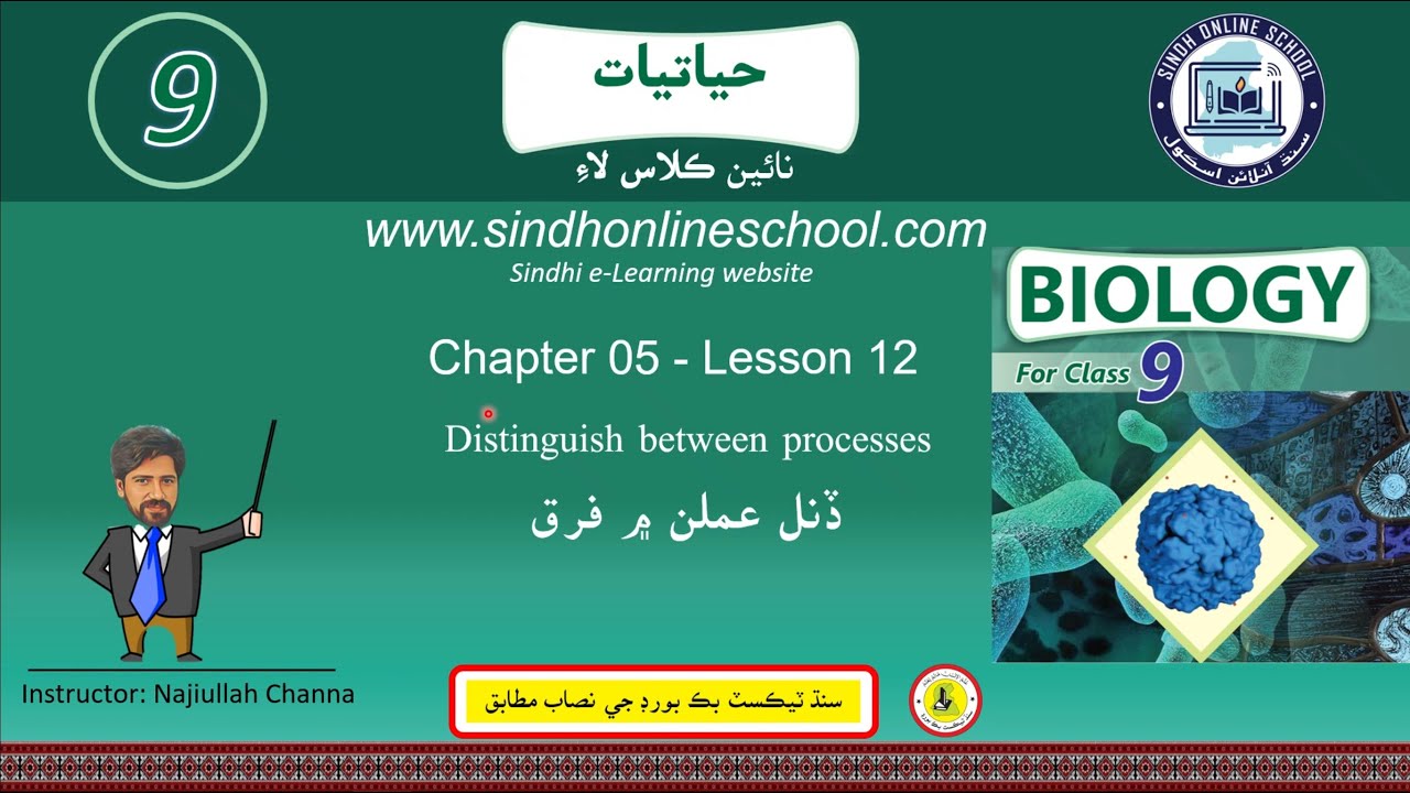 Distinguish between processes | Biology Class 9 | Chapter 5 | Lecture 12 | Sindh Online School