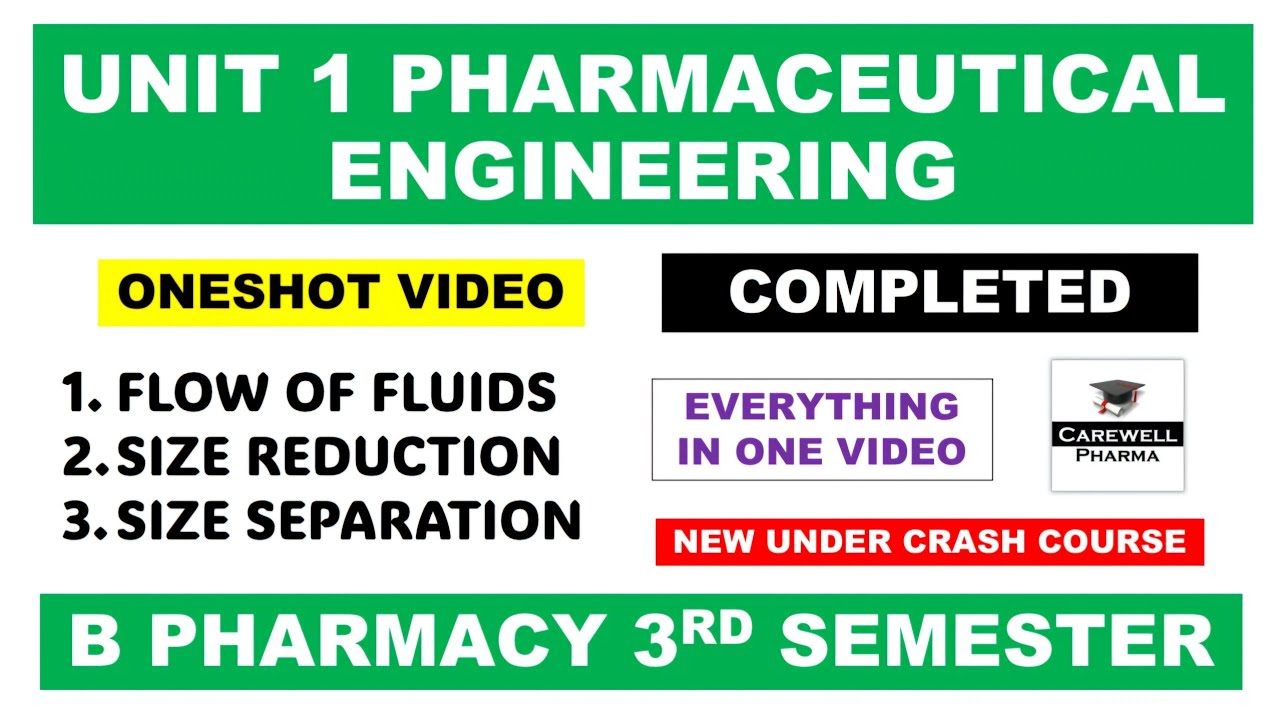 Unit 1 Pharmaceutical Engineering (Complete) | Pharmaceutical Engineering 3rd Semester | Carewell