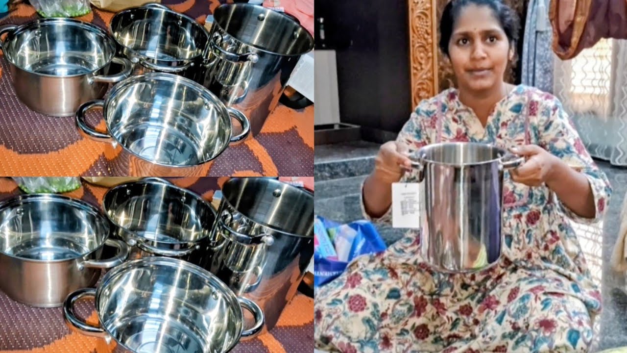 ಹೊಸ ಸ್ಟೀಲ್ ಪಾತ್ರೆ ತಗೊಂಡಿದೀನಿ ನೋಡಿ ಎಷ್ಟು ಚೆನ್ನಾಗಿದೆ ಕಿಚನ್ ಶಾಪಿಂಗ್ ಅಡ್ವೆಂಚರ್ ನೋಡಿ ಏನೆಲ್ಲಾ ತಂದಿದೀನಿ ಅಂತ