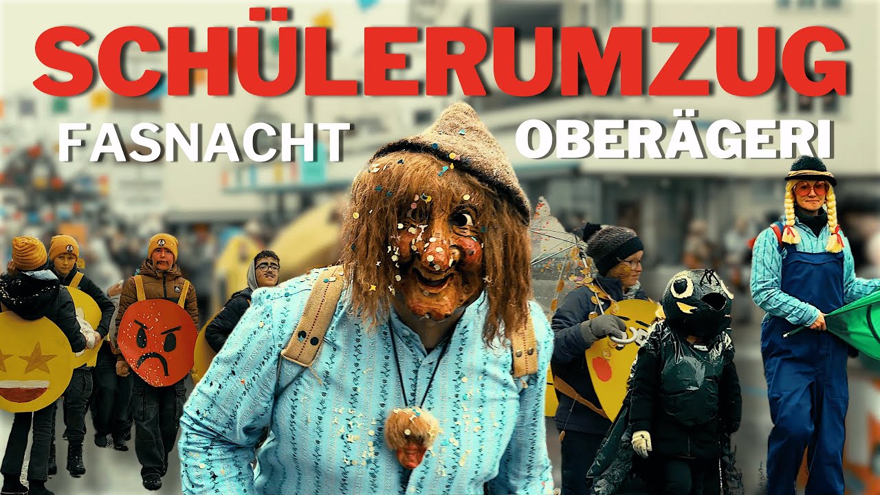 Fasnacht Schülerumzug Oberägeri 2025 | Farbenfrohe Fasnachtsstimmung & Traditionen 🎭🎉