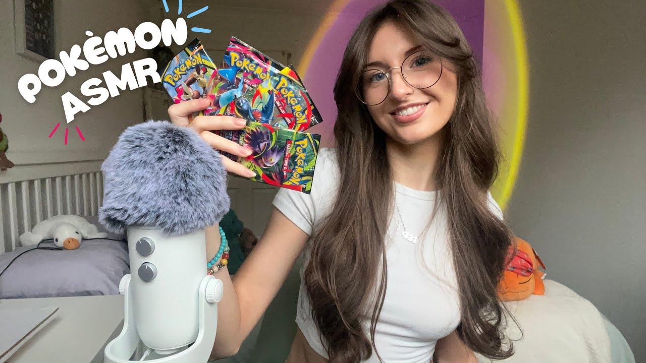 ASMR Opening Pokémon Phantasmal Flames packs!🔥 (whispered, card tapping)