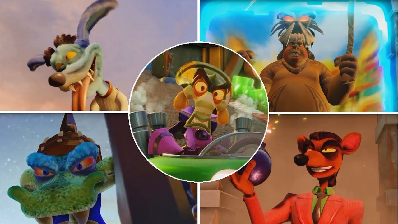Crash Team Racing Nitro Fueled PS4 All Bosses Hard Mode + Cutscenes + Ending